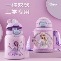 迪士尼(DISNEY)儿童保温杯女孩316双饮杯带吸管杯子小学生上学专用