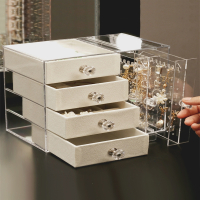 耳环首饰收纳盒家用桌面整理箱耳钉饰品项链收纳架多层珠宝首饰盒