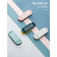 插头电线固定器手机充电线收纳整理法耐挂钩电源线绕线器卡扣自粘贴网走线_厨房装-粉色8个装