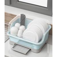 家用装碗筷收纳盒放碗碟沥水碗柜法耐台面置物碗架带盖厨房碗盘收纳箱