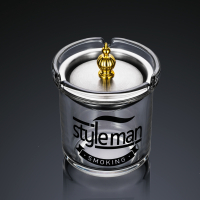 时光旧巷带盖漏斗烟灰缸创意不锈钢家用潮流烟缸个性客厅ins风_字母MAN银色漏斗盖送灭烟沙