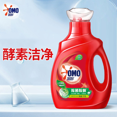 奥妙(omo)洗衣液洁净组合装袋装家庭装香味留香_洁净1kg柠檬液1.8kg