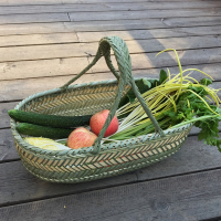 竹编竹篮手提买菜篮子手工竹筐水果篮鸡蛋篮时光旧巷厨房收纳筐家用购物篮