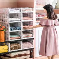 抽屉式衣柜收纳分层整理箱衣服物T恤时光旧巷分隔收纳架柜子衣橱隔板