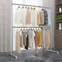 钢管晾衣架落地简易家用阳台卧室挂衣架时光旧巷不锈钢镀锌凉挂晒被凉衣杆