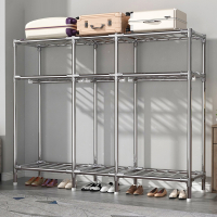 布衣柜家用卧室钢架结构布艺简易衣柜结实出租房用经济型衣橱