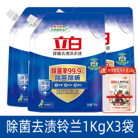 立白去渍洗衣液除祛异味洁净家庭装机洗组合装_1kg去渍洗衣液x3袋香氛液100g_1kg