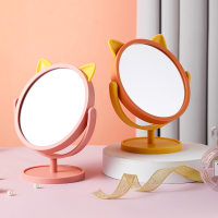 化妆镜家用小型桌面可立折叠镜子办公室学生时光旧巷宿舍手持美妆镜装饰摆件