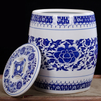 30斤50斤装景德镇陶瓷米缸大米桶家用时光旧巷水缸带盖子醋坛子油缸储物罐