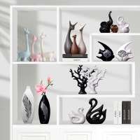 北欧摆件家居饰品客厅电视柜酒柜装饰品摆件时光旧巷桌面陶瓷小摆设乔迁