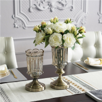 欧式古典轻奢玻璃花瓶摆件客厅插花时光旧巷餐桌复古家居装饰品