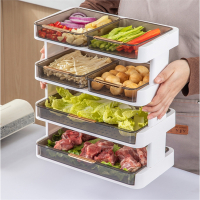 时光旧巷厨房配菜盘多层收纳叠加备菜盘家用火锅多功能专用菜盘子托盘