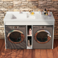 定制定制双洗衣机柜烘干机洗衣柜阳台柜组合古达滚筒浴室柜一体洗衣池台盆