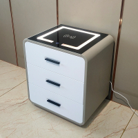 轻奢ins床头柜简约现代古达储物柜北欧卧室床边柜白色整装免安装