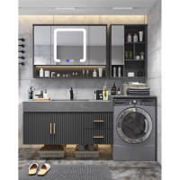 阳台洗衣机柜古达浴室柜组合轻奢智能岩板一体盆洗手洗脸洗漱台卫浴柜