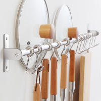厨房挂杆挂钩排钩古达免打孔一排长条窗户壁挂厨具用品免钉勺子铲子架