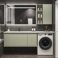 古达北欧洗衣机一体柜阳台组合轻奢浴室柜智能感应卫生间洗脸盆柜定制frgn22