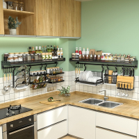 东映之画不锈钢厨房置物架免打孔收纳架多功能挂架墙上调料品壁挂式调味料