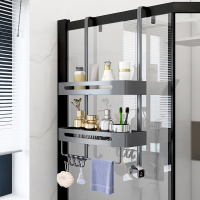 东映之画枪灰色浴室置物架免打孔厕所洗澡间收纳挂式淋浴房挂篮卫生间挂架