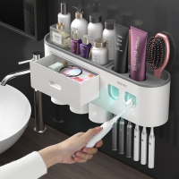 东映之画牙刷置物架免打孔漱口杯刷牙杯挂墙卫生间壁挂式架子电动家庭套装