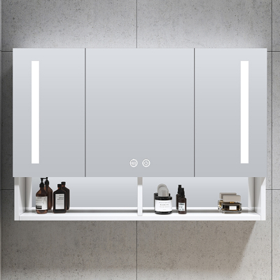 东映之画太空铝挂墙式浴室镜柜卫生间单独镜箱带置物架洗手间洗脸镜子