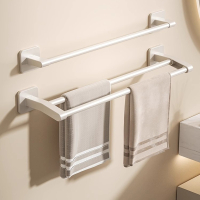 (赠品评价截图后联系客服领取)古达毛巾架免打孔卫生间壁挂式浴室毛巾挂杆置物架洗手间收纳挂架单杆