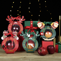古达圣诞苹果盒平安夜平安果圣诞果包装盒透明手提礼物礼盒礼品袋装饰