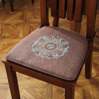 中式新款绣花椅垫餐椅坐垫椅子坐垫餐椅坐垫加厚椅垫可拆洗