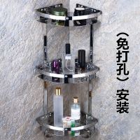 千本 304不锈钢置物架壁挂加厚三角架浴室角架浴室置物架2层3层卫生间