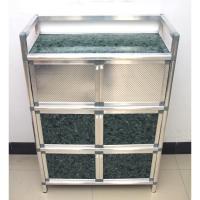 餐边柜现代简约碗柜不锈钢储物柜带客厅三层组合柜微波炉置物架