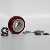 3寸枣红轮聚氨酯双轴承万向轮轮子脚轮活动轮子轱辘万向轮工业轮