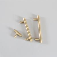 拉手简约美式抽屉衣柜铜拉手厨柜双孔北欧实心长把手