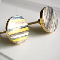 现代简约北欧美式牛骨渐变全铜底座橱柜抽屉衣柜斗柜小拉手把手