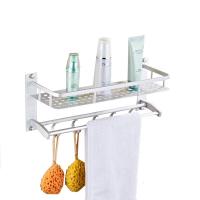 免打孔浴室置物架太空铝卫浴双层毛巾架单层壁挂2层卫生间置物架