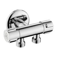 铜加厚一进2出三通角阀双控多功能马桶三角阀带洗衣机水龙头