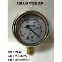 上海天湖耐震真空压力表YN-60 -0.1-0MPA耐震真空表负压表M14*1.5