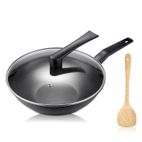 德铂(Debo)迪马斯麦饭石炒锅不粘锅无油烟节能导热快炒菜锅电磁炉禁用32CM