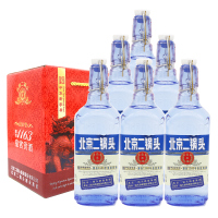 永丰牌 北京二锅头(出口型小方瓶)蓝瓶42度 整箱装 500ml*6瓶 清香型白酒 新包装发货
