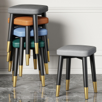 古达家用凳子可叠放方凳板凳轻奢餐桌圆凳创意小矮凳椅子客厅现代简约