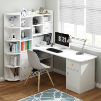 古达书桌书架组合小户型学习桌卧室简约学生书柜一体写字桌电脑台式桌