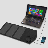 便携折叠太阳能充电器古达手机移动电源户外5V发电充电板防水_18V21W可给笔记本电脑充电