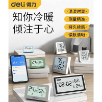 得力温度计室内家用高精准度电子数显壁挂婴儿房干温湿度计温度表