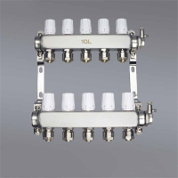 不锈钢分水器304家用 地热地暖管放水阀古达大流量地暖分水器套阀