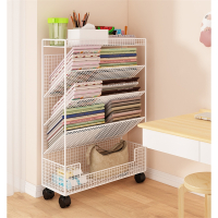 小书架可移动带轮书桌面书本收纳置物架古达落地桌边简易课桌旁书柜子