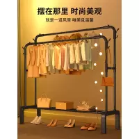 衣帽架简易晾衣架落地室内家用卧室双杆式挂衣架子古达阳台衣服收纳架