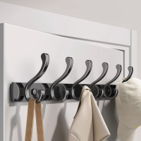 挂衣架壁挂墙上门后挂衣钩免打孔浴室一排粘贴排钩强力承重衣帽钩