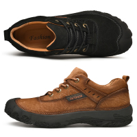 熠步骆驼户外休闲鞋登山鞋大码厚底手工缝线橡胶男鞋运动