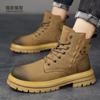 熠步骆驼男鞋时尚新款男鞋秋冬时尚高帮休闲马丁靴JPW093