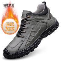 熠步骆驼男鞋羊毛保暖低帮户外马丁靴