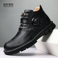 熠步骆驼男鞋时尚新款外贸跨境户外马丁靴大头鞋二层牛皮高帮鞋子